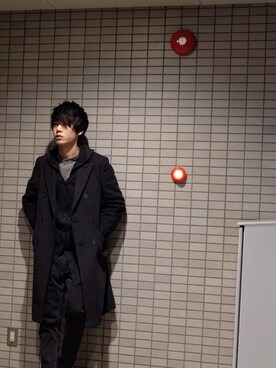 「Sebastian（セバスティアン）のアイテム（ジャケット/アウター、グレー系）」を使った、えーたさん（メンズ・173cm）の冬コーディネート