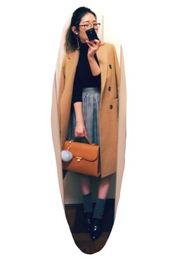 「STYLENANDA（スタイルナンダ）のアイテム（チェスターコート）」を使った、chikaさん（レディース・158cm）の冬コーディネート