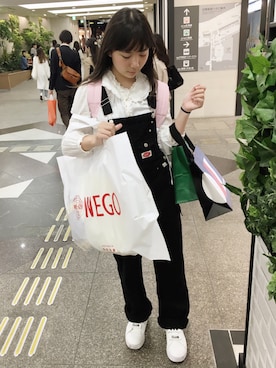 「WC（ダブル シー）のアイテム（バックパック/リュック）」を使った、junjunさん（レディース・157cm）の春コーディネート