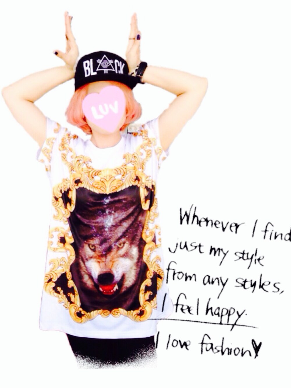 「PUBLIC EYESのグラフィックプリントオーバーサイズTシャツ”Wolf"（トップス、その他）」を使った、▽△MIKI▽△さん（レディース・154cm）の夏コーディネートの1枚目の写真