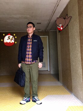 「WILD THINGS（ワイルドシングス）のアイテム（ミリタリージャケット）」を使った、Cyrusさん（メンズ・168cm）の春コーディネート