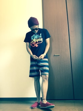 「HIGH LIGHT CAVALET（ハイライトキャバレー）のアイテム」を使った、猫たろ。さん（メンズ・173cm）の夏コーディネート