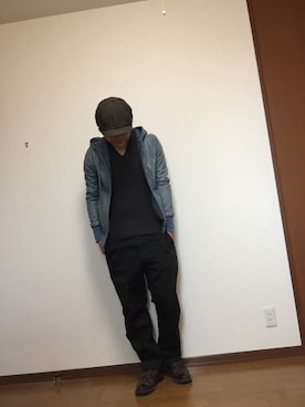 「OLD JOE & CO.（オールドジョーアンドコー）のアイテム（キャスケット）」を使った、猫たろ。さん（メンズ・173cm）の春コーディネート