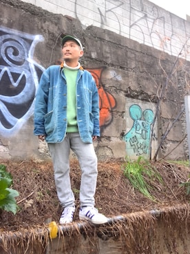 「Lee（リー）のアイテム（カバーオール）」を使った、O.P.Eさん（メンズ・172cm）の冬コーディネート