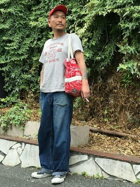 「Buzz Rickson's（バズリクソンズ）のアイテム（デニムパンツ）」を使った、O.P.Eさん（メンズ・172cm）の春コーディネート