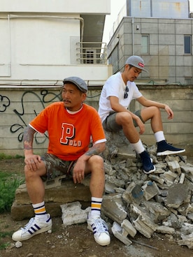 「NEW ERA（ニューエラ）のアイテム（ハンチング/ベレー帽）」を使った、O.P.Eさん（メンズ・172cm）の春コーディネート