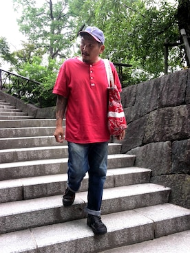 「BIRDWELL（バードウェル）のアイテム」を使った、O.P.Eさん（メンズ・172cm）の夏コーディネート