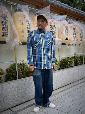 「Buzz Rickson's（バズリクソンズ）のアイテム（デニムパンツ）」を使った、O.P.Eさん（メンズ・172cm）の夏コーディネート
