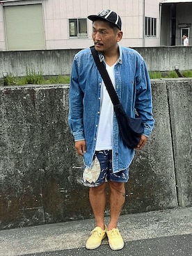 「POLO COUNTRY（ポロカントリー）のアイテム」を使った、O.P.Eさん（メンズ・172cm）の夏コーディネート