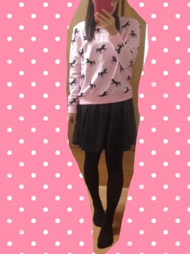 「スエット」｜小泉茶々さん（レディース・158cm）の冬コーディネート