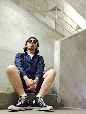 「URBAN RESEARCH（アーバンリサーチ）のアイテム（ニットキャップ/ビーニー）」を使った、MasaakiOoueさん（メンズ・169cm）の春コーディネート