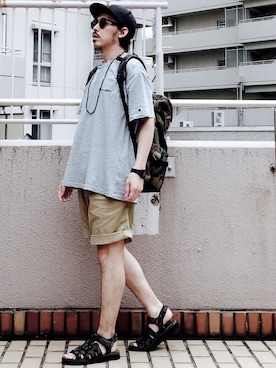 「URBAN RESEARCH Sonny Label（アーバンリサーチサニーレーベル）のアイテム（バッグ）」を使った、MasaakiOoueさん（メンズ・169cm）の夏コーディネート