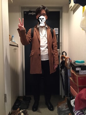 「TAKEO KIKUCHI（タケオキクチ）のアイテム（スウェット）」を使った、こうへいさん（メンズ・175cm）の冬コーディネート
