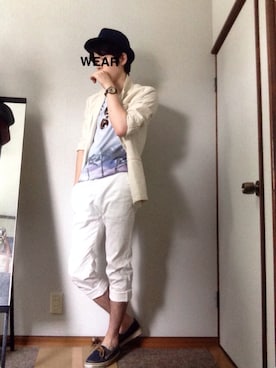 「HVC（エイチブイシー）のアイテム（帽子）」を使った、らむちゃんさん（メンズ・178cm）の夏コーディネート