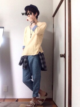 「HVC（エイチブイシー）のアイテム（帽子）」を使った、らむちゃんさん（メンズ・178cm）の夏コーディネート