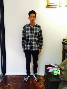 「Saucony（サッカニー）のアイテム」を使った、LIBRARYさん（メンズ・178cm）の春コーディネート