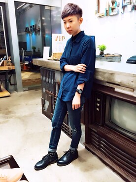 「happysocks」｜LIBRARYさん（レディース・160cm）の春コーディネート