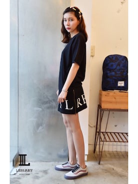 「Herschel Supply（ハーシェルサプライ）のアイテム」を使った、LIBRARYさん（レディース・163cm）の夏コーディネート