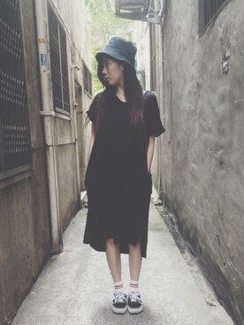 「DAWNのアイテム」を使った、Euniceさん（レディース・158cm）の秋コーディネート