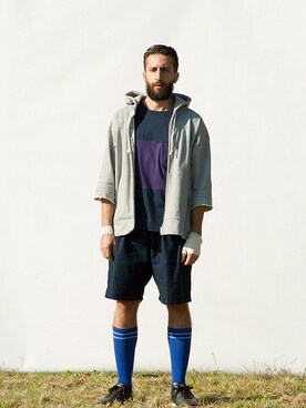「shorts」｜「アイテム（スウェット）」を使った、superNova.さん（メンズ・175cm）の春コーディネート