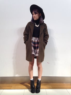 「キュロット」｜「アイテム（チェスターコート）」を使った、haruka➶♡さん（レディース・164cm）の秋コーディネート