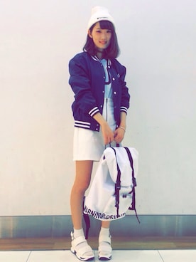 「爽やかコーデ」｜「アイテム（スタジャン）」を使った、haruka➶♡さん（レディース・164cm）の冬コーディネート