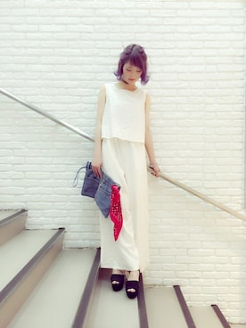 「爽やかコーデ」｜「アイテム（オールインワン・サロペット）」を使った、haruka➶♡さん（レディース・164cm）の春コーディネート