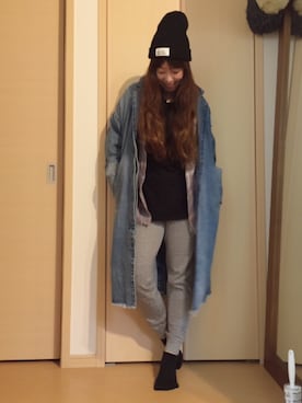 「ラグランTシャツ」｜「アイテム（デニムジャケット）」を使った、yayacoさん（レディース・156cm）の秋コーディネート