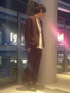 「SHAREEF（シャリーフ）のアイテム（スラックス）」を使った、Yuukiさん（メンズ・174cm）の夏コーディネート