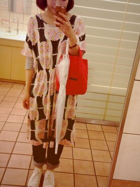 「marimekko（マリメッコ）のCanvas Bags / MINI PERUSKASSI 3（トートバッグ）」を使った、mmmさん（レディース）の夏コーディネート