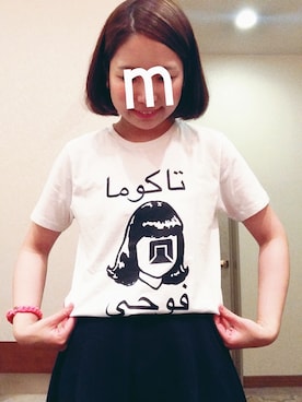 「TACOMA FUJI RECORDS（タコマフジレコード）のTシャツ（Tシャツ/カットソー、ホワイト系）」を使った、mmmさん（レディース）の夏コーディネート