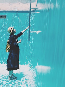 「YAECA（ヤエカ）のアイテム（スカート、ブラック系）」を使った、mmmさん（レディース）の夏コーディネート