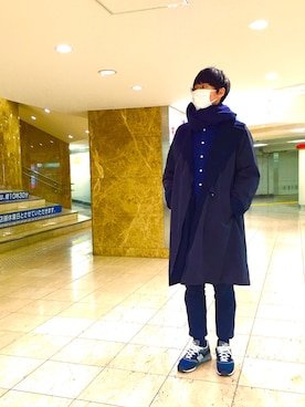 「ウールシャツ」｜「アイテム（その他アウター）」を使った、納豆さん（メンズ・178cm）の冬コーディネート