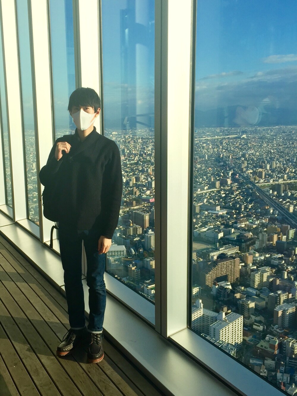 「あべのハルカス、UNIQLOandLEMAIRE、ユニクロルメール、秋のコーデ、秋コーデ、uniqlo×lemaire、秋、秋服、秋冬」｜「ARC'TERYXのバックパック（バックパック/リュック、ブラック系）」を使った、納豆さん（メンズ・178cm）の秋コーディネートの1枚目の写真