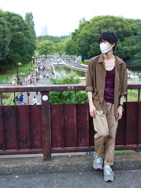 「O　-（オー）のアイテム」を使った、納豆さん（メンズ・178cm）の秋コーディネート