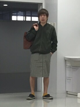 「MIKI HOUSE（ミキハウス）のアイテム（ブルゾン）」を使った、とぅりおさん（メンズ・177cm）の秋コーディネート