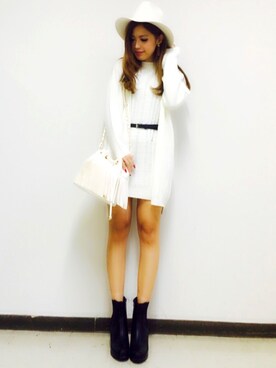 「CECIL McBEE（セシルマクビー）のアイテム（アンサンブル）」を使った、Ayumi さん（レディース・154cm）の冬コーディネート