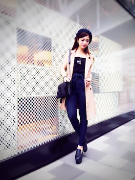 「CECIL McBEE（セシルマクビー）のアイテム（ハンチング/ベレー帽）」を使った、Ayumi さん（レディース・154cm）の秋コーディネート