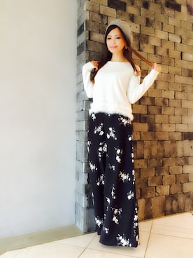 「CECIL McBEE（セシルマクビー）のアイテム（ハンチング/ベレー帽）」を使った、Ayumi さん（レディース・154cm）の秋コーディネート