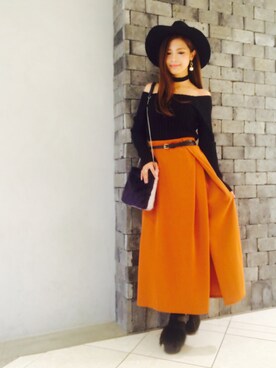 「CECIL McBEE（セシルマクビー）のアイテム（サンダル）」を使った、Ayumi さん（レディース・154cm）の秋コーディネート