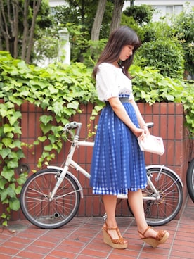 「DOLLUPOOPS（ドールアップウップス）のアイテム」を使った、ななこ☻﻿さん（レディース・157cm）の夏コーディネート