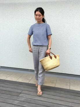 「マリン」｜「アイテム（ビーチサンダル）」を使った、mari7109さん（レディース・161cm）の夏コーディネート