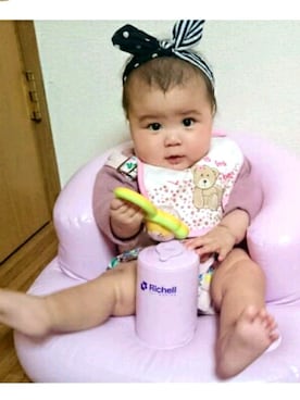 「OSHKOSH（オシュコシュ）のアイテム（サロペット/オーバーオール、ピンク系）」を使った、らんらん★さんの秋コーディネート