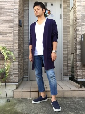 「SPERGA（スペルガ）のアイテム（シューズ）」を使った、タルナンドさん（メンズ・165cm）の秋コーディネート