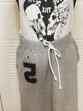 「Champion（チャンピオン）のアイテム（スカート、グレー系）」を使った、みいさん（レディース・153cm）の秋コーディネート
