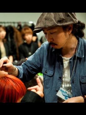 「RRL（ダブル アール エル）のアイテム」を使った、桑原 大輔さん（メンズ・168cm）の夏コーディネート