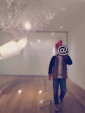 「アイテム（スタジャン、ブラウン系）」を使った、はらまささん（メンズ・170cm）の冬コーディネート