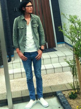 もも&こたさん（メンズ・188cm）の春コーディネート