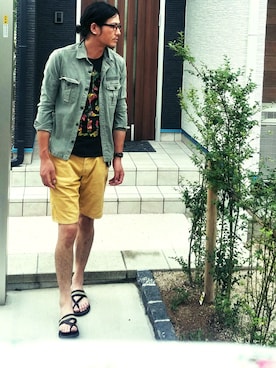 もも&こたさん（メンズ・188cm）の夏コーディネート