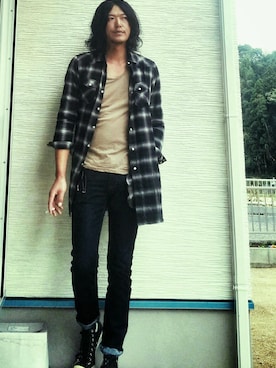 もも&こたさん（メンズ・188cm）の秋コーディネート